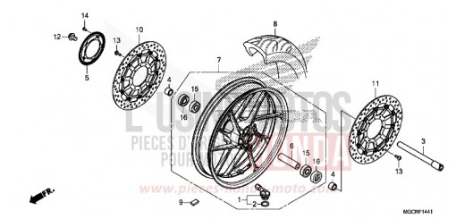 FRONT WHEEL (CB1100NA/NAD) CB1100NAJ de 2018